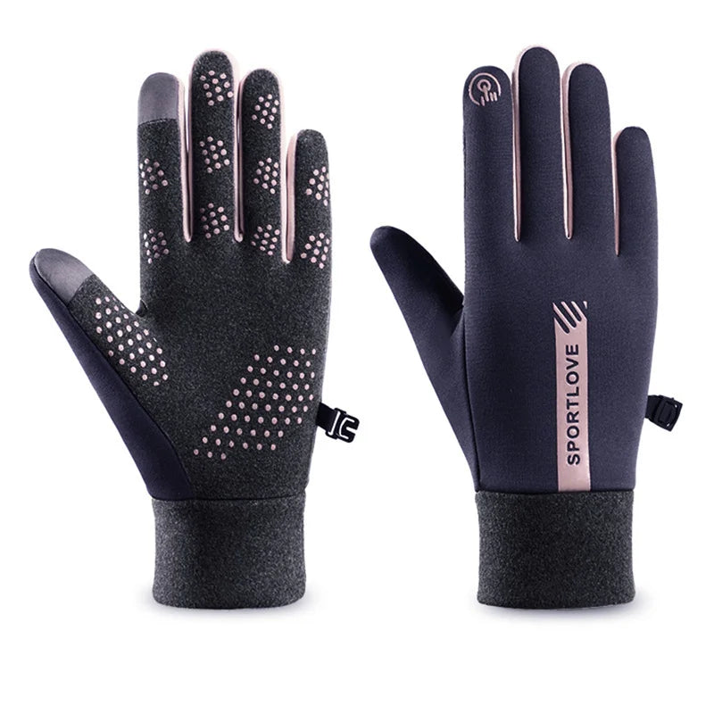 New Winter Gloves Men Women Touch Cold Waterproof Motorcycle Cycle Gloves Male Outdoor Sports Plus Velvet Warm Running Ski Glove