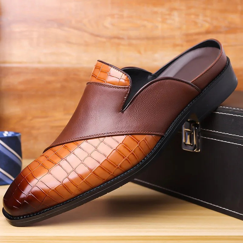 dress loafers half shoes for man slippers luxury designer mules shoes man casual business fashion sliders tongs hommes chinelo m