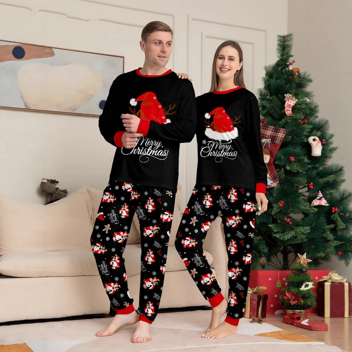 Christmas Family Matching Outfits Pajamas Family Look Clothing Sets 2 Pieces Suit Father Mother Kids Baby Xmas Sleepwear Pyjamas