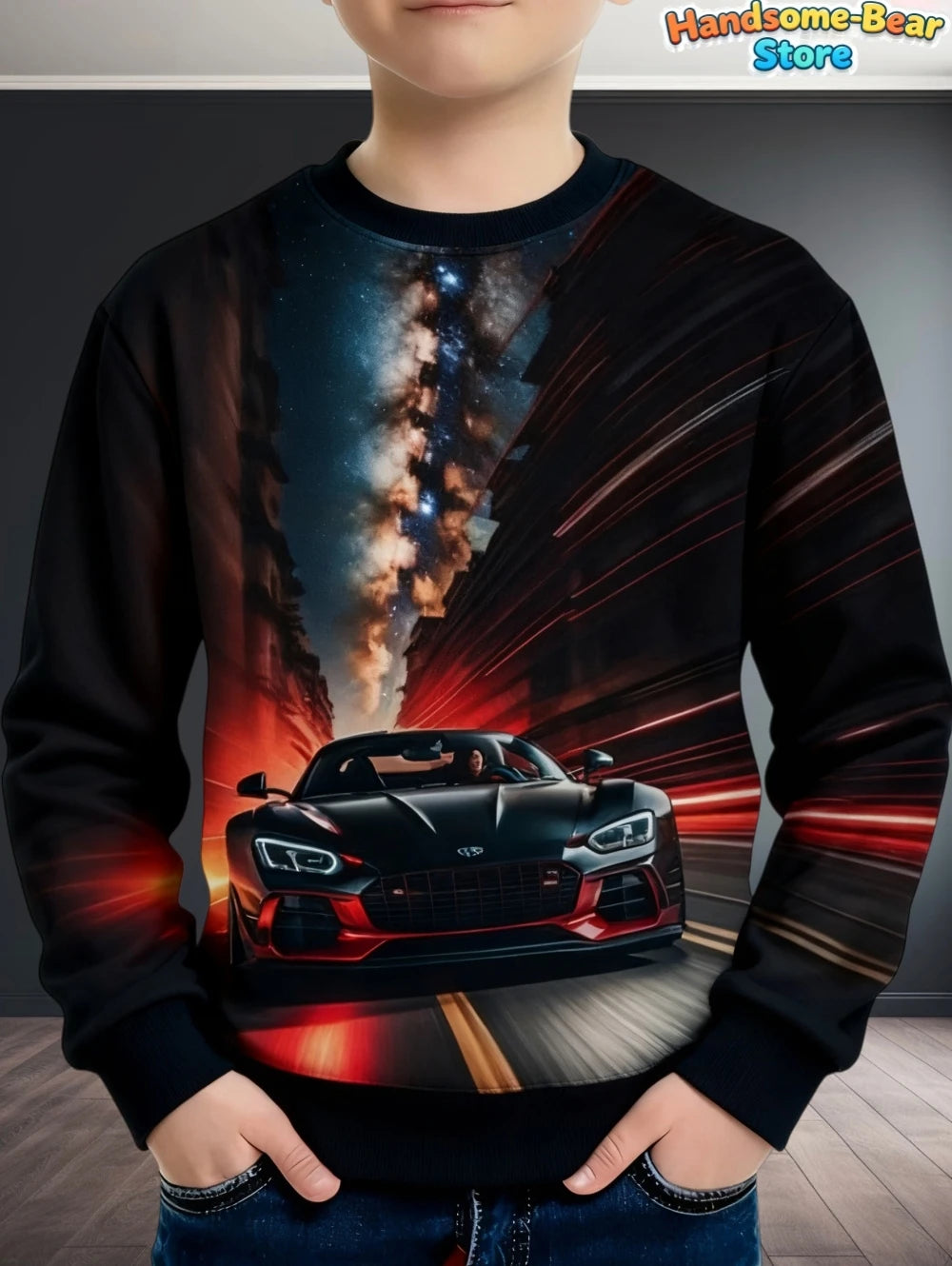 Kids Clothes Boys Sweatshirt Long Sleeve Stylish Car Racing Graphic Children Hoodies Autumn Casual Streetwear Loose Boys Clothes