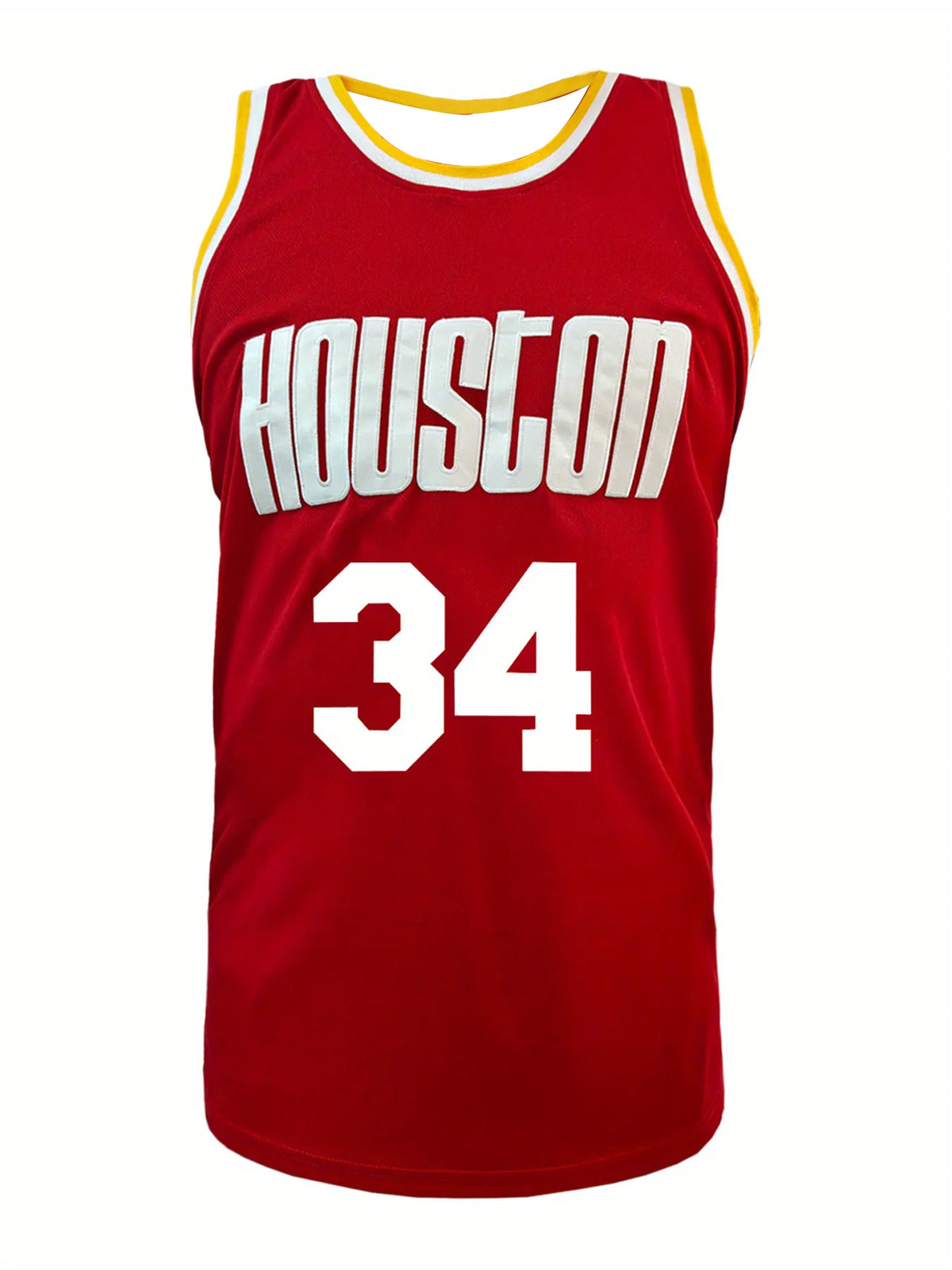 Men's #34 Sports Basketball Red Jersey Breathable Sleeveless Sport Shirt Training and Competition Sportswear Suitable for Summer