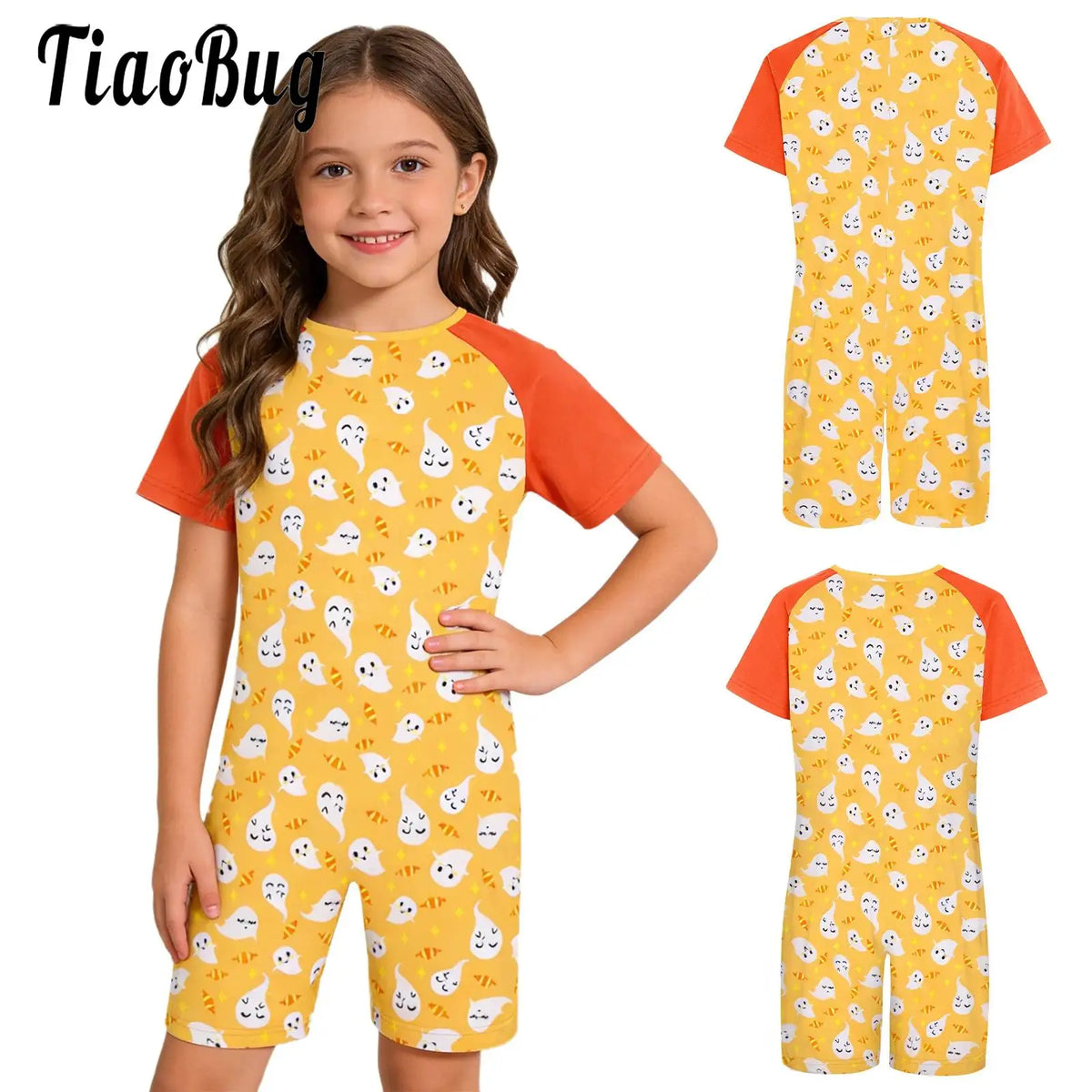 Kids Boys Girls Special Needs Adaptive Clothing Jumpsuit Ideal for Wearing All Day Short Sleeve Print Zipper Anti-Strip Rompers