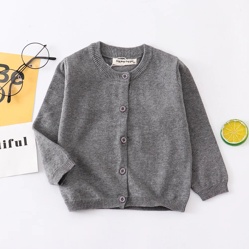 100% Cotton Boys Girls Sweaters Cardigans Kids Toddler Baby 1 2 3 4 5 6 7 8 9 Years Buttons Knitwear Spring Autumn Knitting Tops