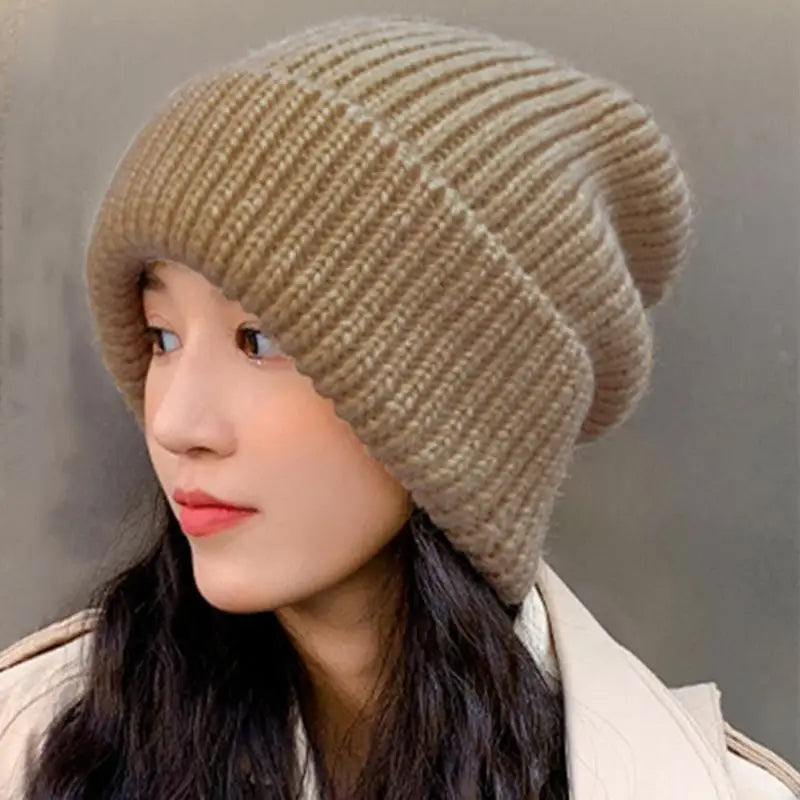 Fashion Winter Warm Hats For Women Casual Stacking Knitted Bonnet Caps Men Hats Solid Color Hip Hop Unisex Female Beanies
