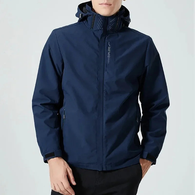 Men's Outdoor Hooded Jacket Autumn Spring Hot Sale Windbreaker Waterproof Climbing Hiking Punching Jacket Male Clothing