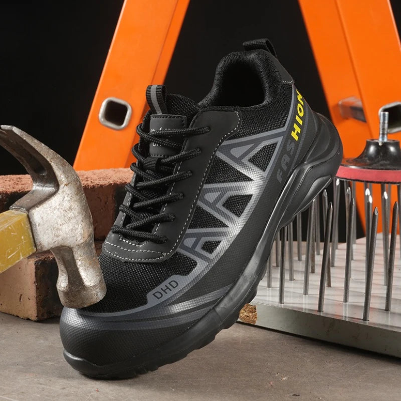 Men's Safety Shoes Anti Smash Anti Puncture Man Work Shoes Indestructible Sneakers Wear Resistant Breathable Men Shoes Steel Toe