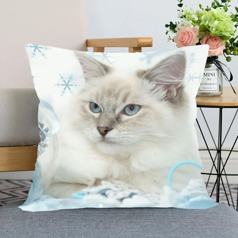 Cute Animal Bed Pillowcase for Car Sofa Home  Pet Cat Printed   Cushion Cover