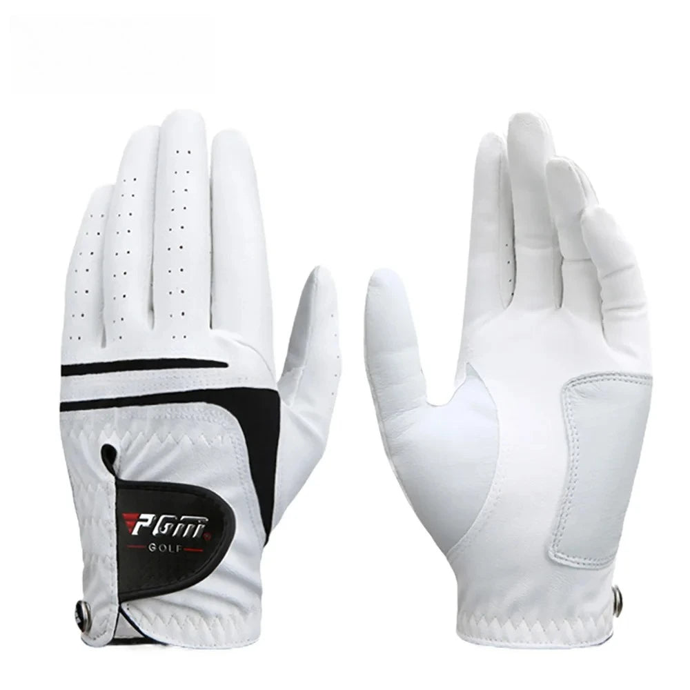 Men Golf  Gloves White Breathable Kid-lambskin Genuine Leather Sport Hand Glove Wear Single Left Right Handed Batting ST022