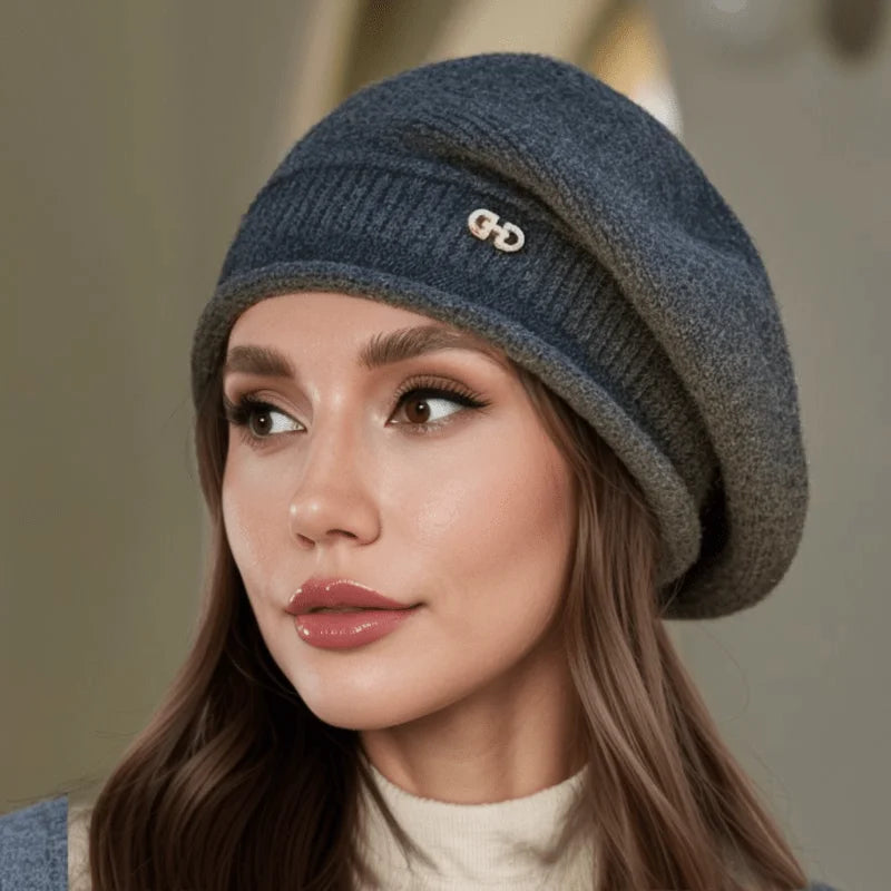1 Piece of Fashionable and Versatile Knitted Hat for Women in Autumn and Winter, Comfortable and Warm, Wearable for Cycling