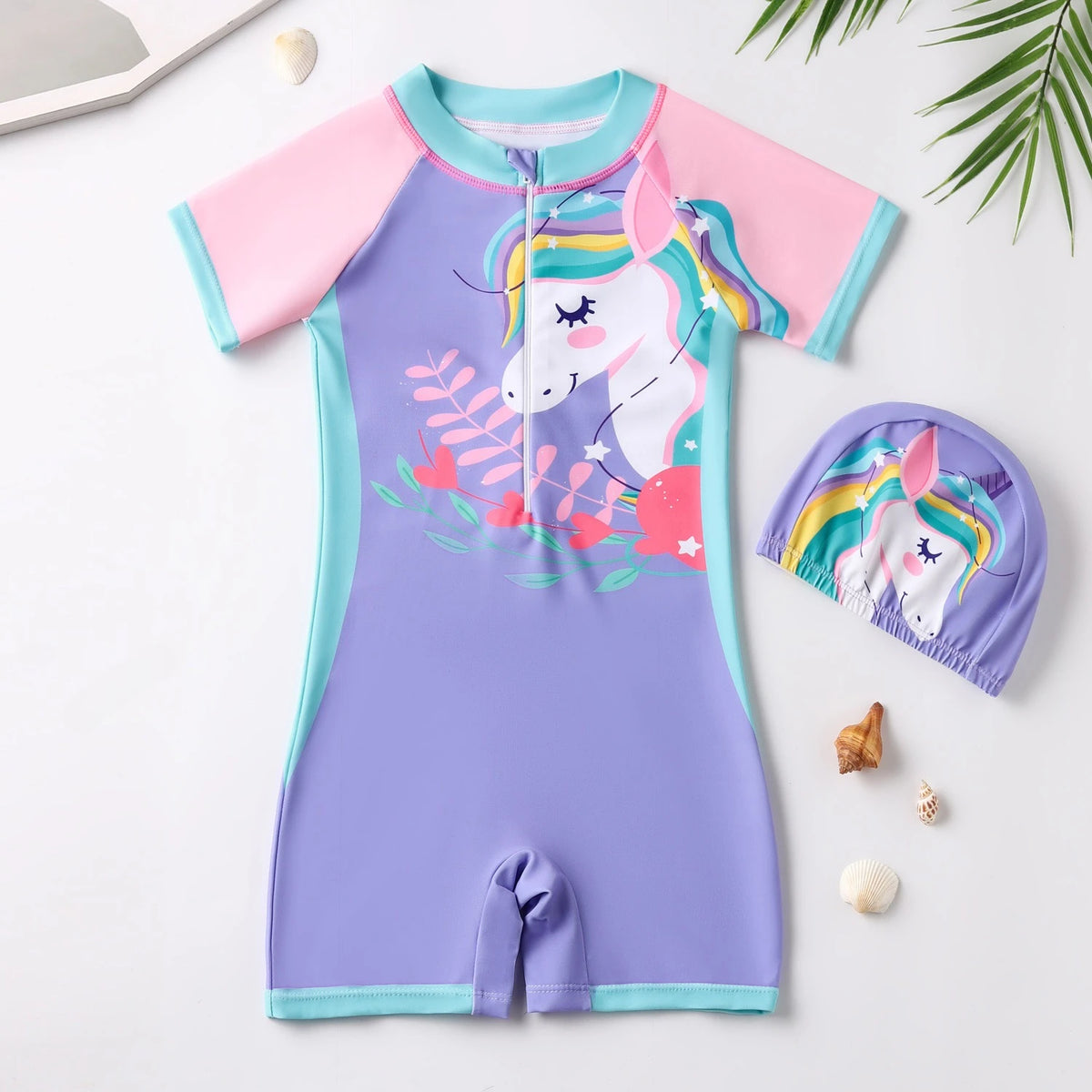 Children's swimsuits boys and girls' one-piece quick drying swimsuits small medium and large children's new girls' swimsuits