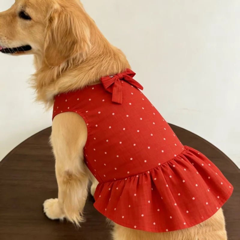 Golden Retriever Clothing Dress Summer Dog Clothes Corgi Border Collie Samoyed Husky Labrador Dobermann Big Large Pet Apparel