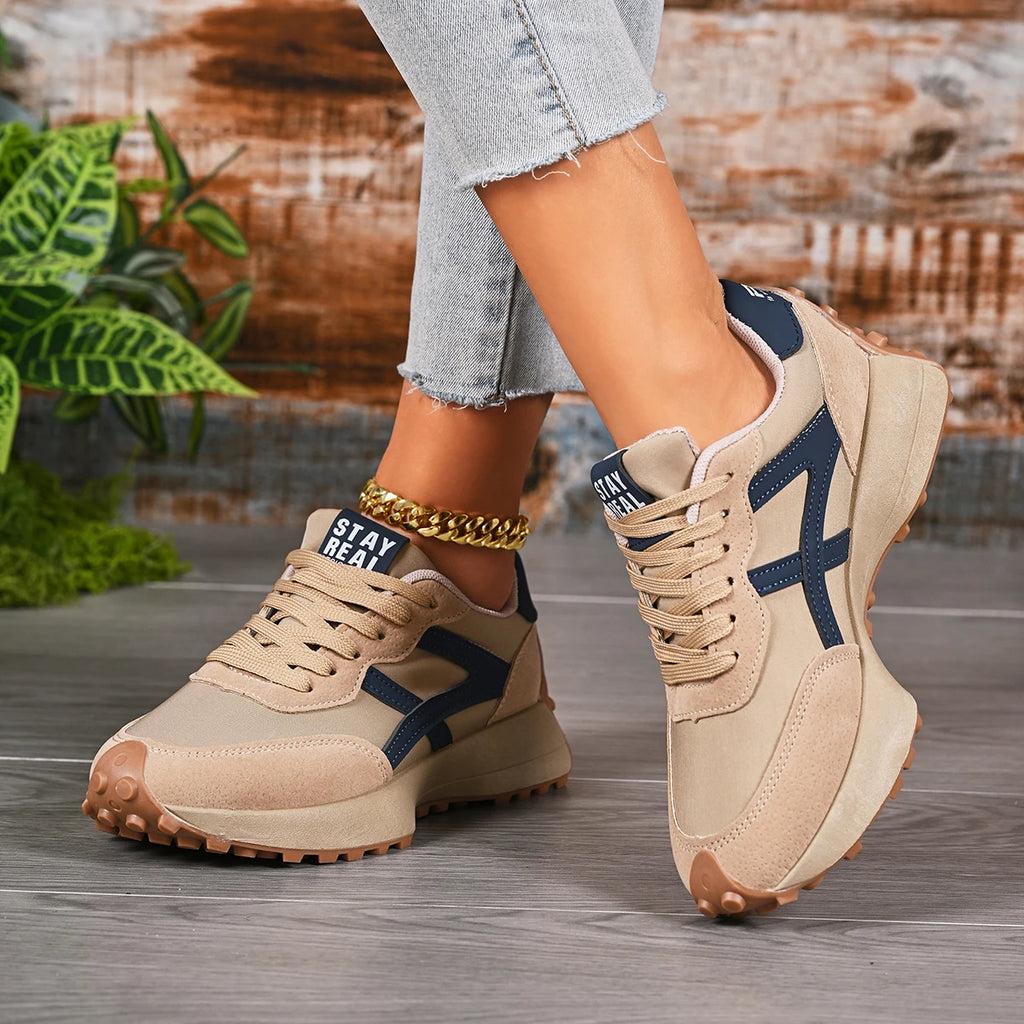 2026 New Women  Sneakers Spring Casual Lace Up Sport Sneakers Luxury Platform Anti-slip Running Shoes Women Zapatos De Mujer