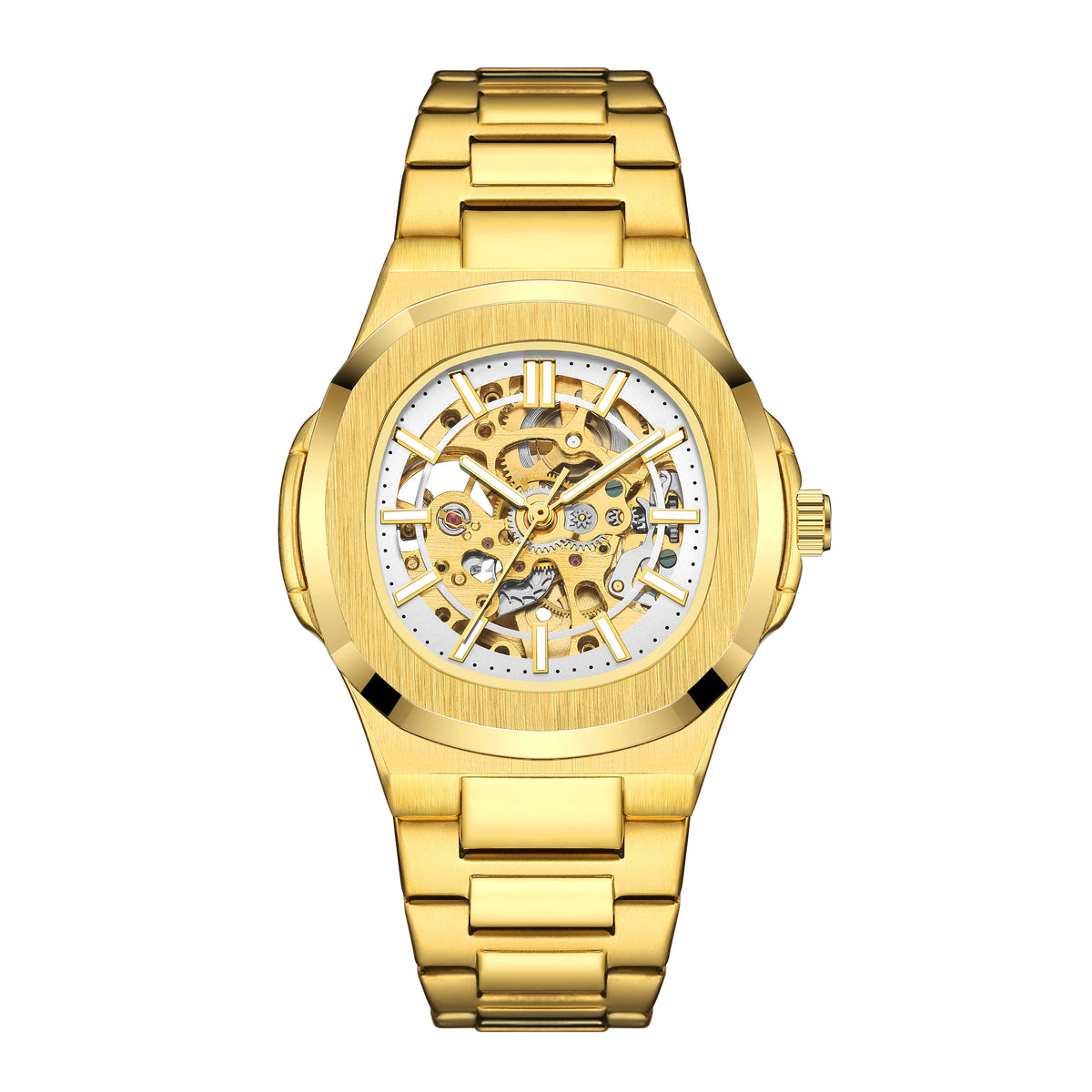Men's Watches Luxury Automatic Watch For Men Mechanical Wristwatch Skeleton Stainless Steel Sapphire Glass Male Clock 2023