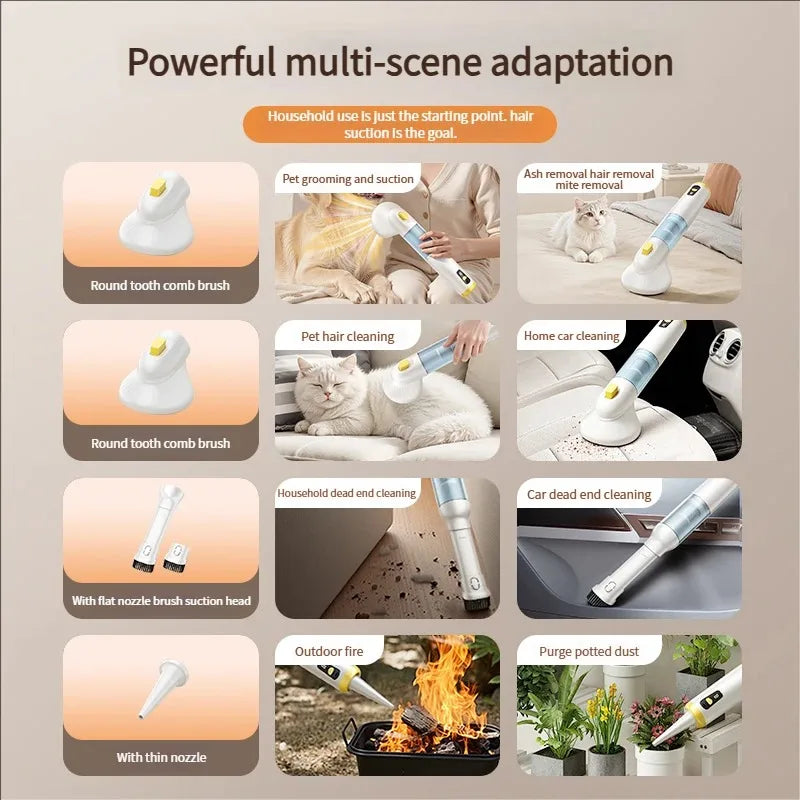 Pet Vacuum Cleaner Cyclonic Technology Strong Suction Multifunctional for Pet Hair Removal Car Home Cleaning