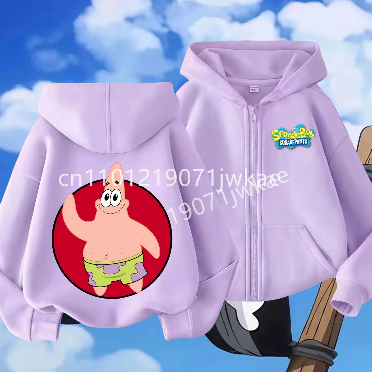Hoodies Coat SpongeBob SquarePants Children Gifts Zipper Style Girls Boys Age 3-12 Kids Fashion Black Pink Fashion Sweatshirt