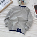 4 5 6 8 10 12 14 Years Boys Hoodies Patchwork Round Neck Long Sleeve Sweatshirt For 4-14Y Teen Kids Sports Casual Pullover
