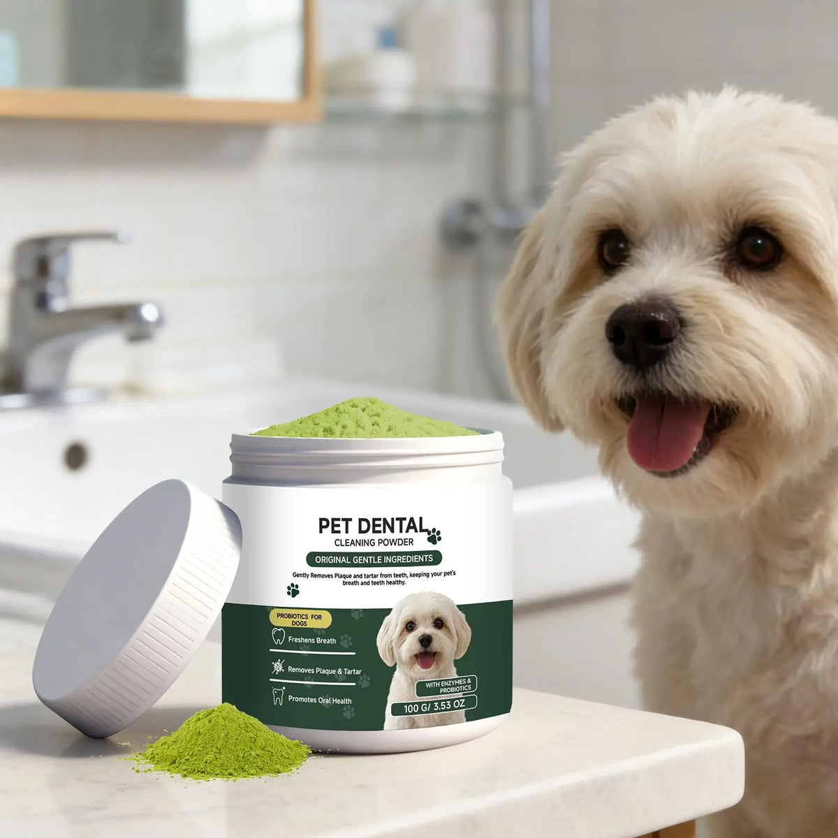 No Brushing Cleaner Pet Tooth Clean Powder Dog Teeth Cleaning Powder Cleaning For Dog For Puppy Kitten Small Large Breeds Daily
