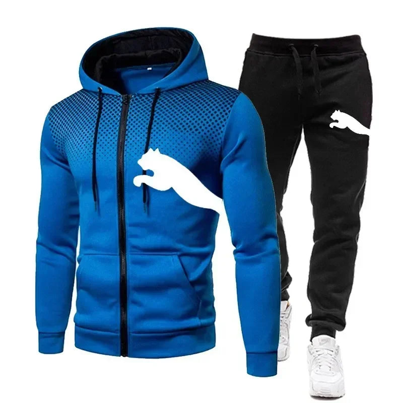 Men's Autumn/Winter Hoodie Set, men's fashion autumn/winter designer clothing, hoodie + long pants set, jogging sportswear