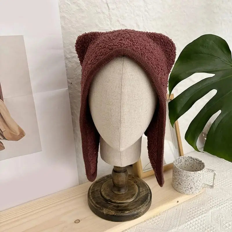 39BD Women Bear Hat for Outdoor Sports Color Head Wrap Hat for Halloween