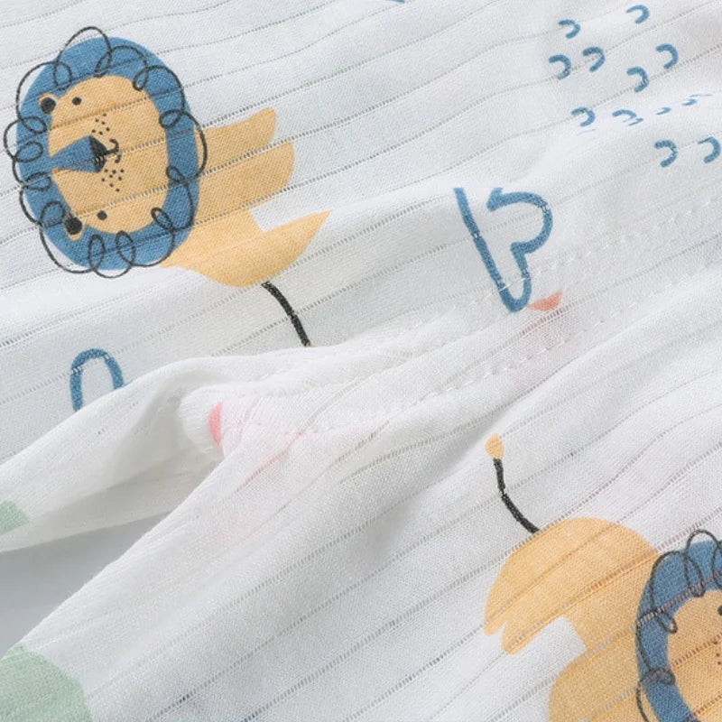 Boys Girls Baby Pajamas 2-Piece Set Kids Summer Breathable Soft Fabric Home Cute New Cartoon Rocket Spacecraft Car Sleepwear Set