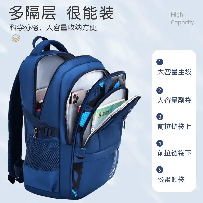 Primary and Middle School Students Schoolbag Boys Light Large Capacity Backpack Children Burden Relief Spine Protection Backpack