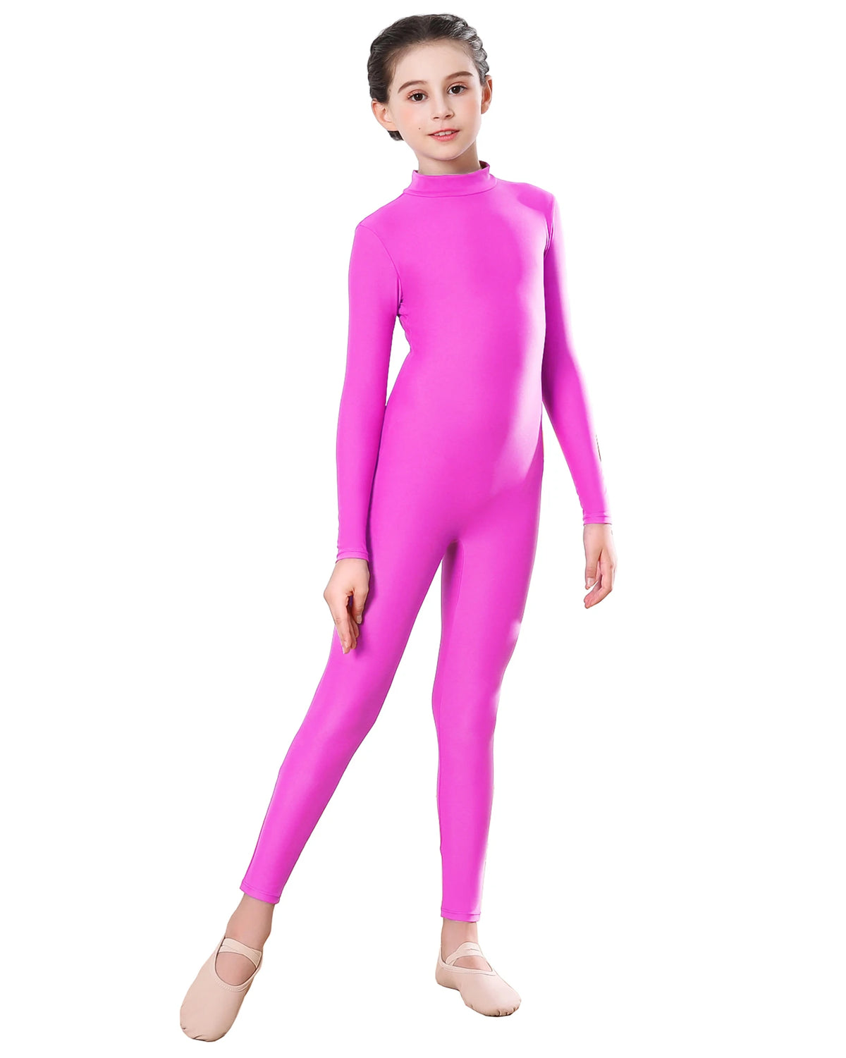 Kids Ballet Skate Dance Wear Girls Gymnastics Bodysuit  Long Sleeve Bodysuit Children Jumpsuit Wear Training Performance Wear