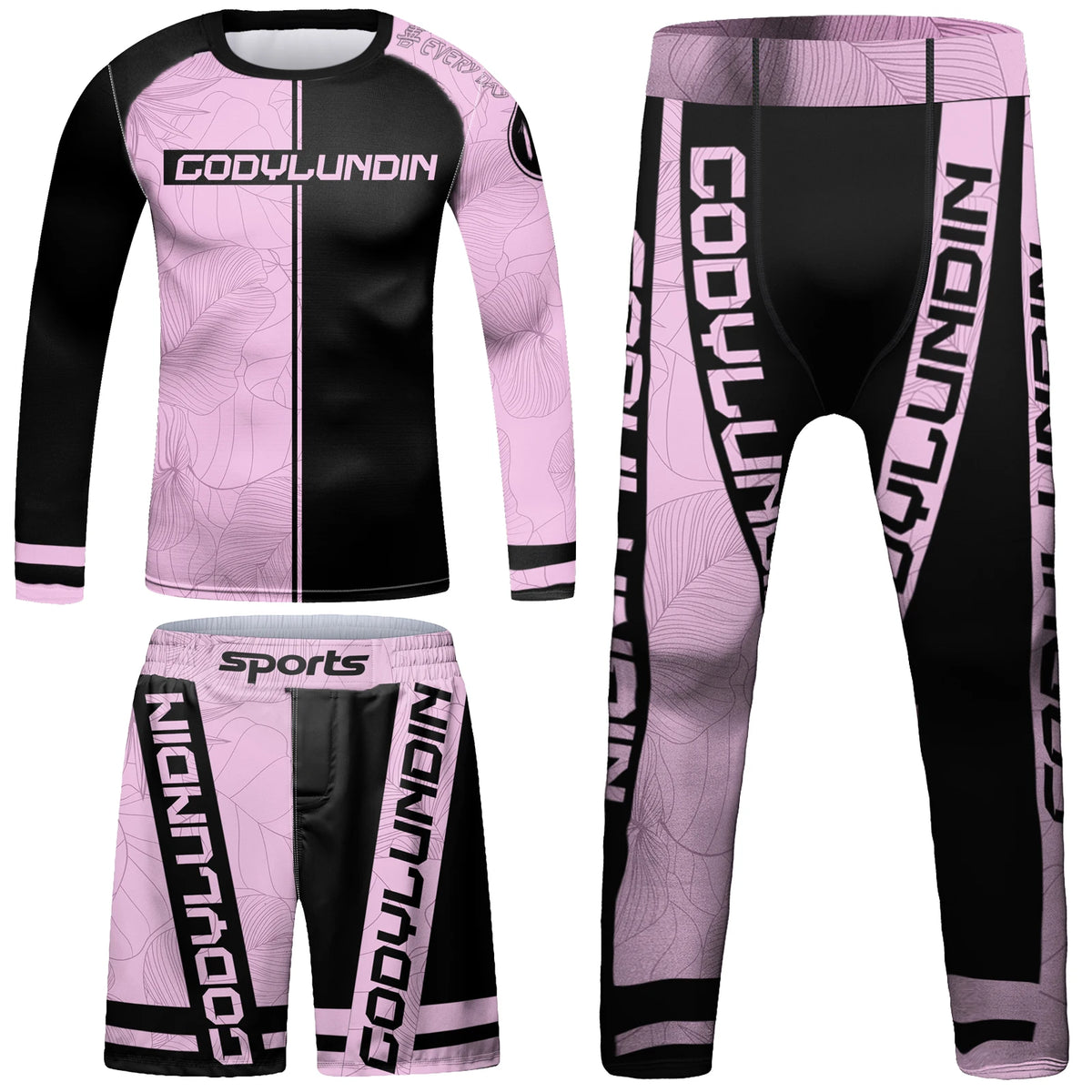 Kid's Girl Rashguard MMA T-shirt +Pants MMA Shorts 4PCS/Set Brazilian Grappling Jiu Jitsu Bjj Children Boxing Jersey Sportswear