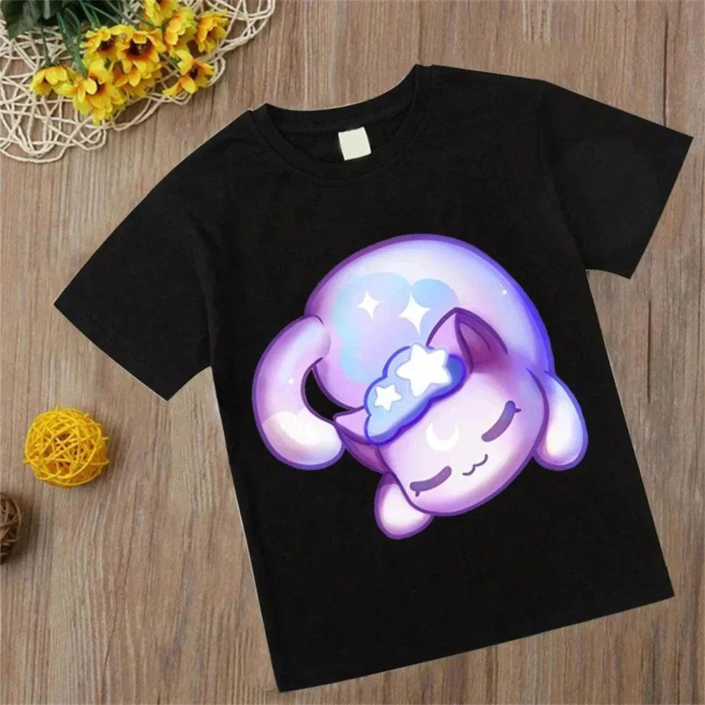 Kids Cotton T-Shirts For Girls Aphmau Printed T-Shirts Boys Outfits Cartoon Anime Girls Womens T-Shirts Cat Print Tops