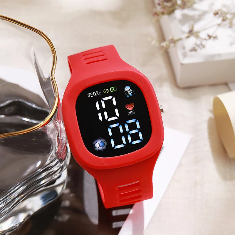 LED Sports Watch For Kids - Digital Electronic Watch For Elementary Students, Outdoor Waterproof Activity Timepiece