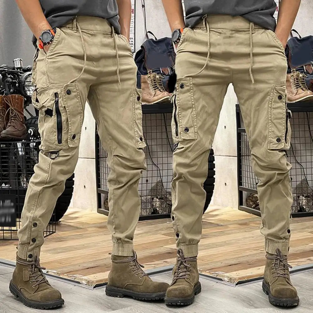 Cargo Pants for Mens Elastic Casual Trousers Zipper Multi Pocket Joggers Male Trousers Work Pants Jogging Pants