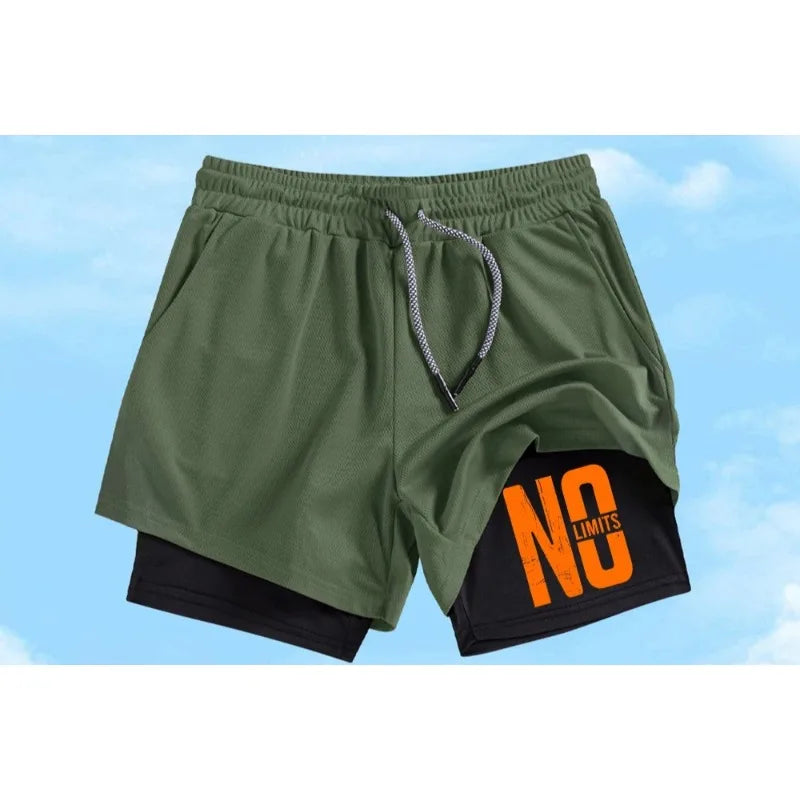 Sportswear for Men's Casual Sports Shorts Double Quick Drying 2-in-1Moisture Absorbing Pants Breathable Multi-functional Fitness