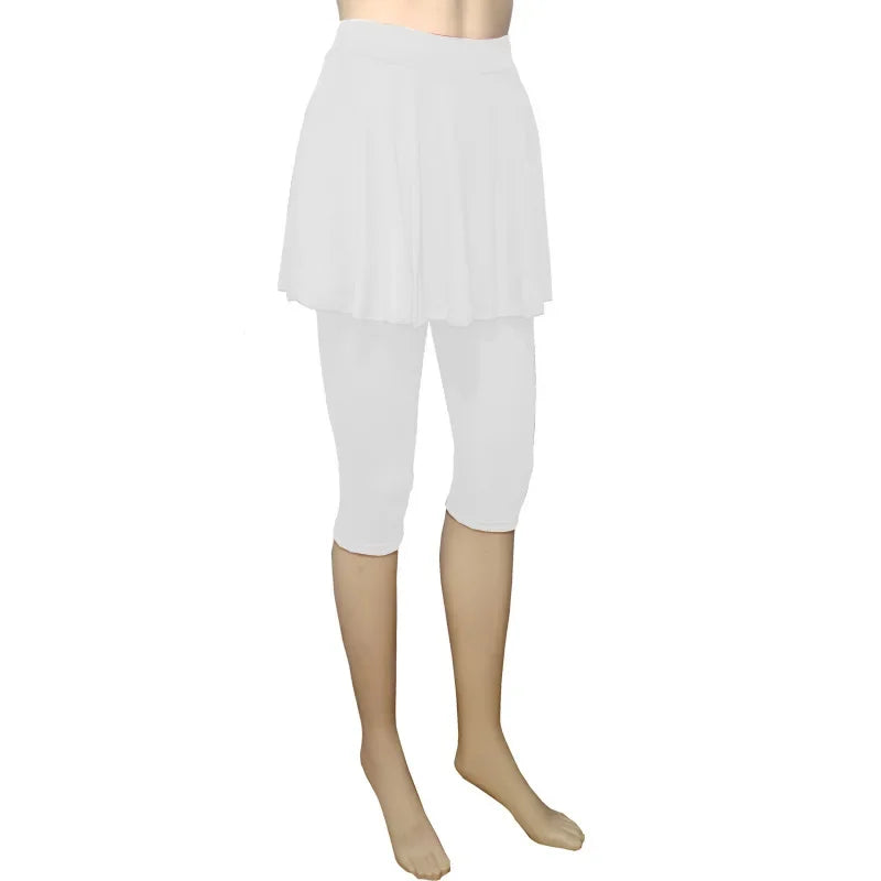 Women Leggings Skirt Tennis Pants Spandex Sports Elastic Cropped Culottes Legins Yoga Pants Women's Sports Fitness Leggings