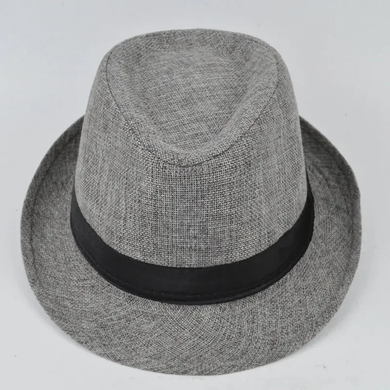 Men's Handsome Hats Jazz Cotton Linen Pure Hat Imitation Linen Sun Visor Hat Fashion Accessories