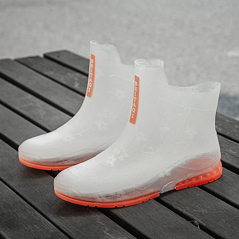 Men's Rain Boots Waterproof Shoes Fishing Husband Galoshes Man Garden Rubber Boot Indoor Kitchen Work Rain Boots Car Wash Boots