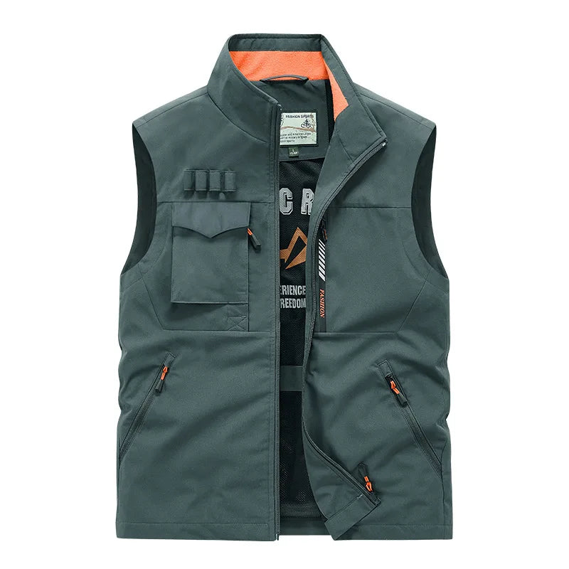 Men Outdoor Cargo Multifunctional Vests New Summer Male Thin Mesh Breathable Waistcoats Fishing Sleeveless Jackets Casual Vests
