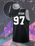 Men Kid Jersey Black Mesh Sleeveless Basketball Style Tank Fan Merch Casual Sport Streetwear Outfit