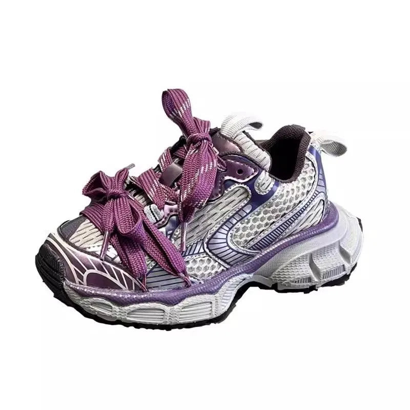 Children's Sneakers Chunky 2026 New Girls Basketball Shoes Fashion Versatile Kids Causal Boys Sports Shoes for School Breathable