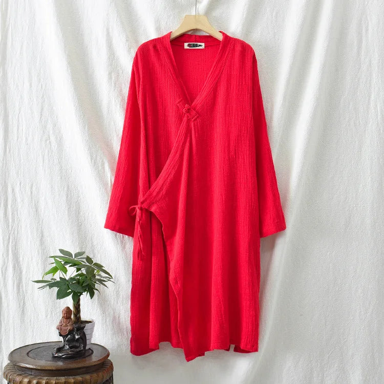Johnature 2025 New Women's Coat Autumn Summer Cotton Linen Vintage Soft Full Sleeve Women's Lacing Plus Solid Coat