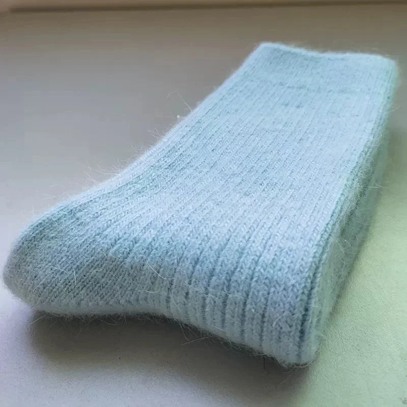 Wool Socks women's female Winter Warm Women Socks Super Thicker Solid Sheep Wool Against Cold Snow Thermal Socks Soft  1 Pairs