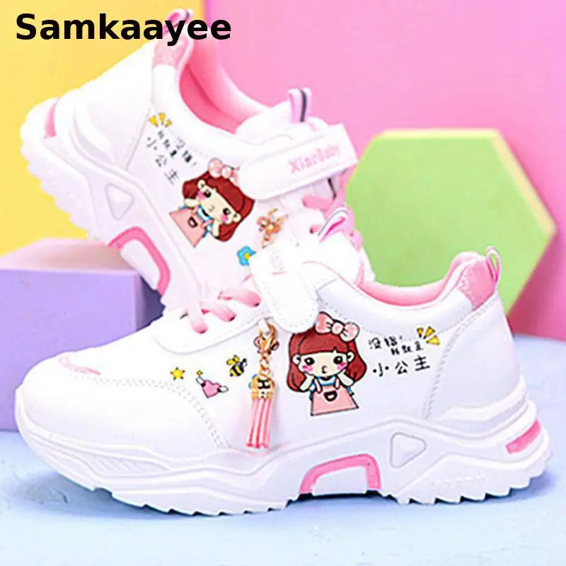 5-18y Children Sneakers Girls Casual Shoes Spring Autumn Kids Breathable Soft Soled Anti-slip Cartoon Princess Walking Footwear