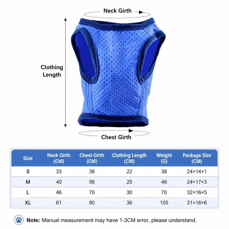 Pet Dog Cooling Vest Breathable Mesh Summer Cool Sleeveless Shirt Quick Dry Jacket For Small Cat Medium Large Dogs Cool Clothing