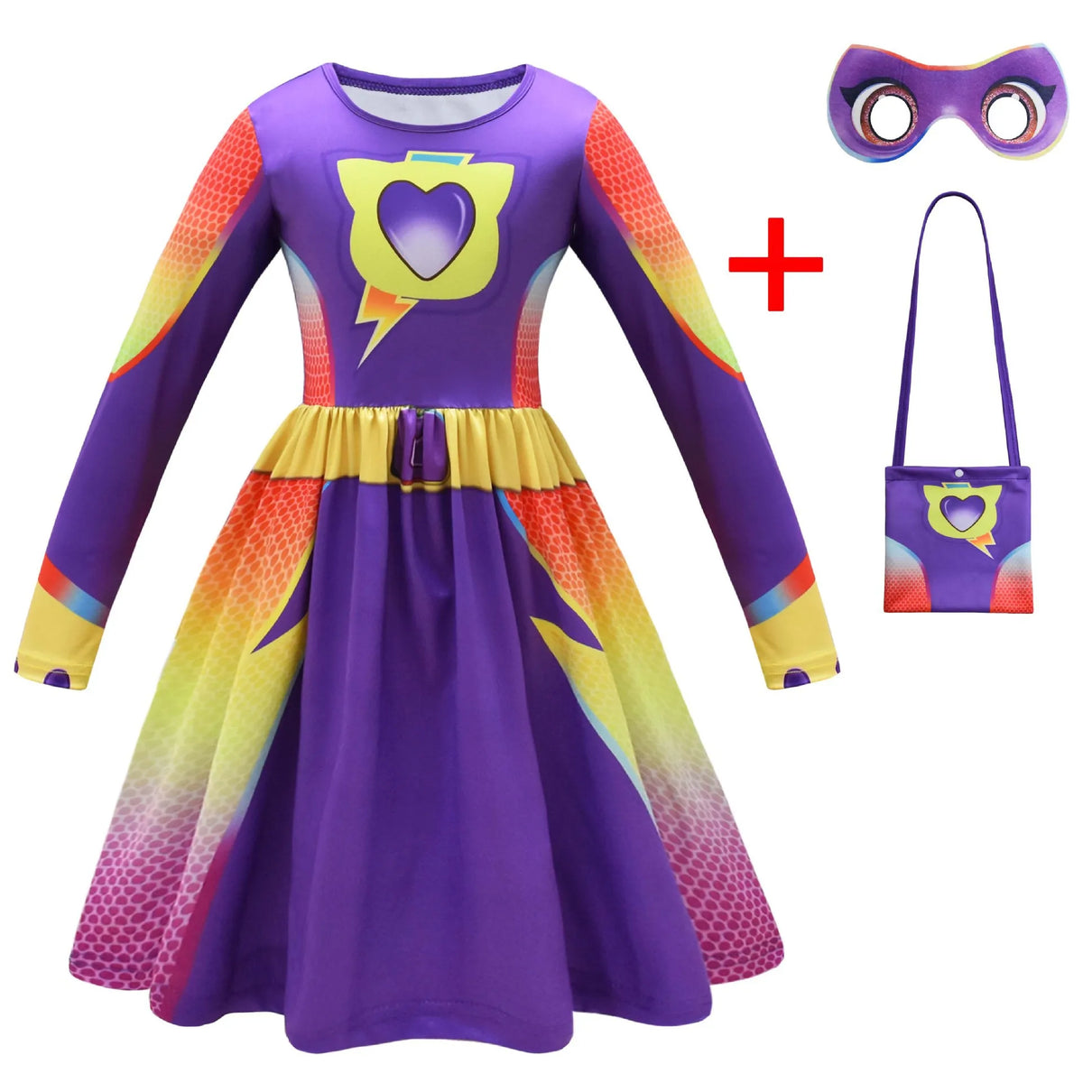 Kids Fly Sleeve Casual Dress Girls SuperKitties Costumes Cosplay Princess Dresses Fashionable trend dress Birthday Vestidos Gift