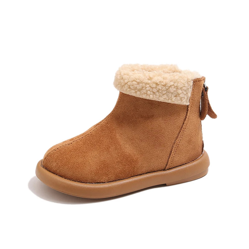 Kids Boots for Boys Girls Fashion Autumn Winter Children Thermal Cotton Back Zipper 2025 Warm Brand New Girls Ankle Boots 26-37