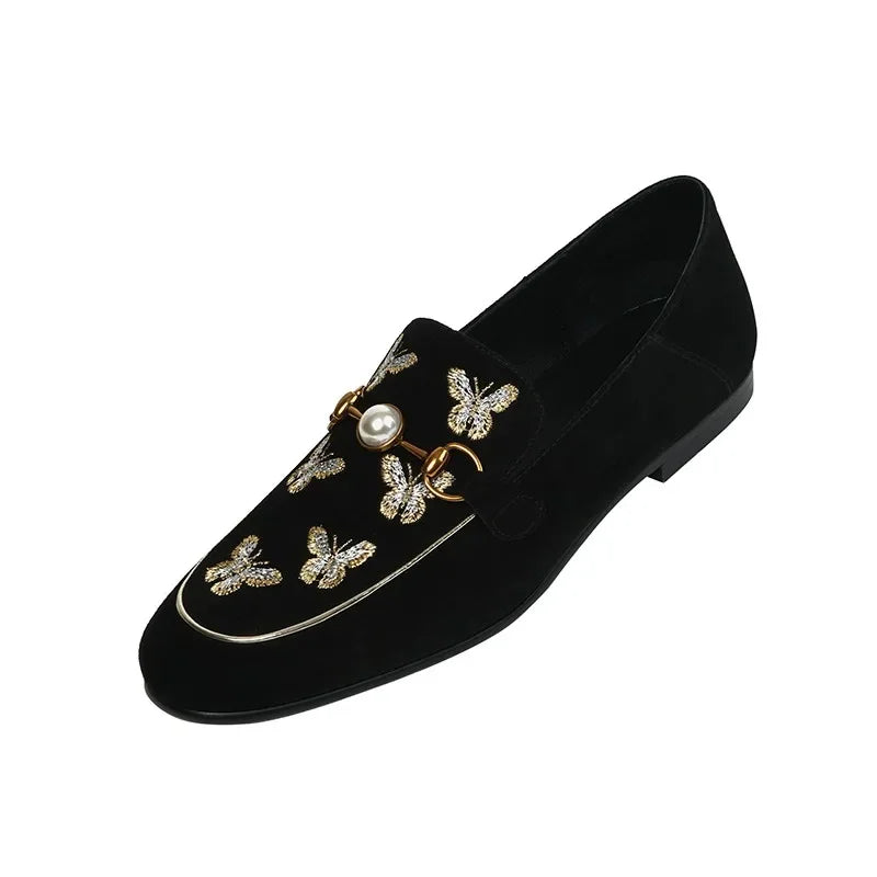 Women Shoes Flat Shoes Loafers Comfortable Work Flats Shoe loafers Female New 2024 Spring Autumn Pearl Embroidered Bee