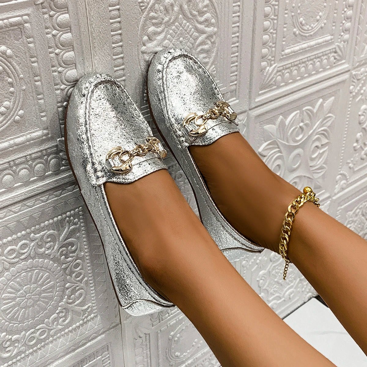 Women Loafers Fashion Pattern Designer Flats Shoes Driving Boat Luxury Shoes Women Slip-on Sexy Elegant Comfy Sneakers Women
