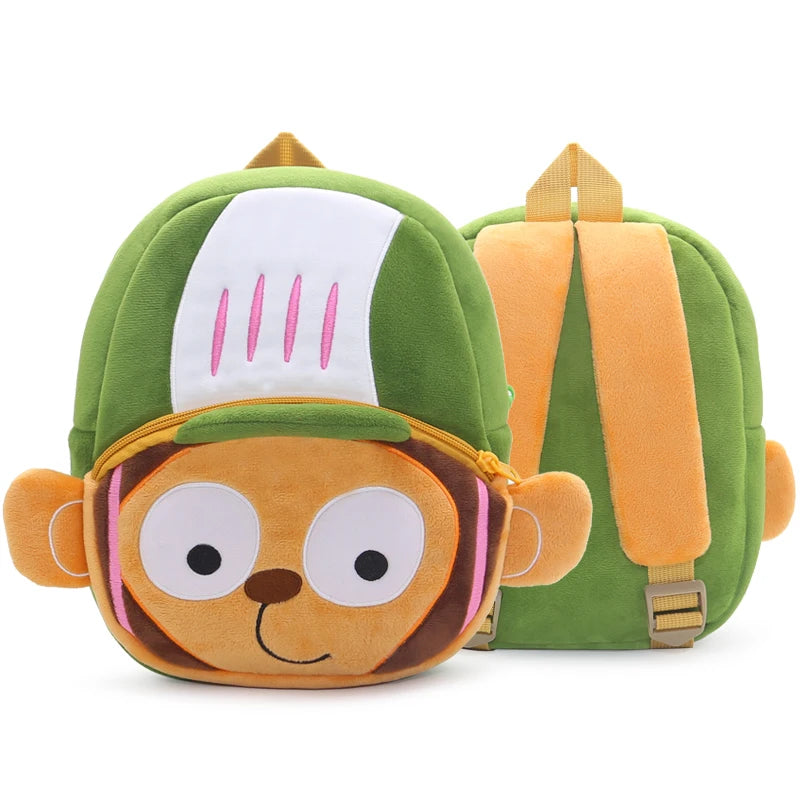 Cute Children's Backpack Plush Material Backpack for Boys and Girls Cartoon Animal Games Series Schoolbag Baby Backpack2-4 Years