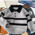 Children's Sweater Autumn/Winter New Boys' Top Casual POLO Knitted Shirt Boys' Baby Warm Bottom Shirt