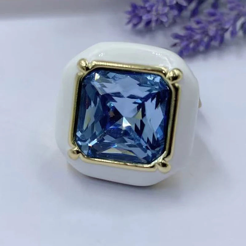 RING JEWELRY Gold Plated High Quality 18k Gold Women's Party Ring Accessories High Quality Gives A Beautiful Gift White