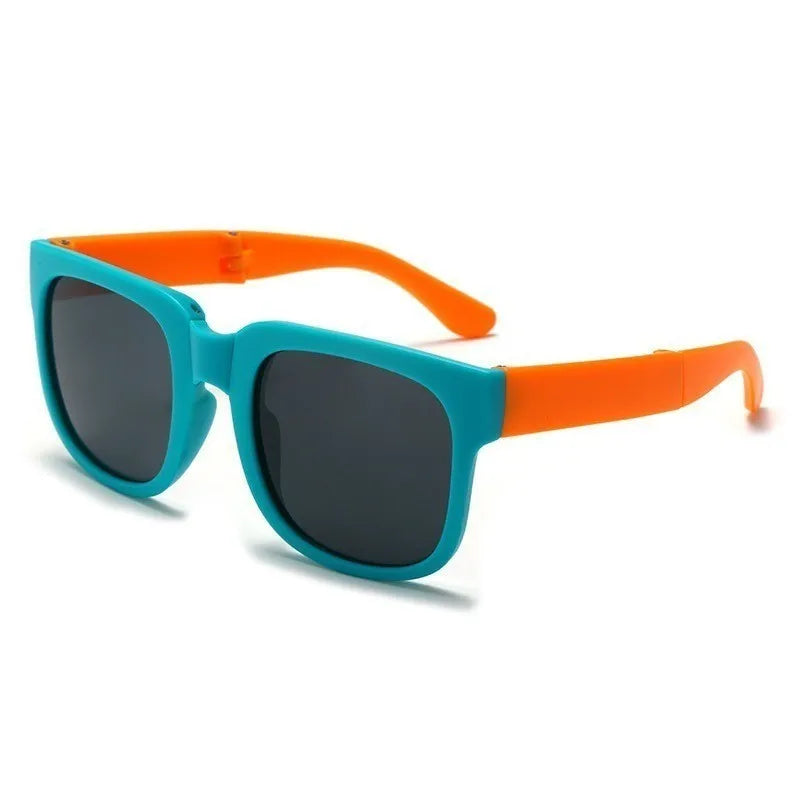 3PCS Folding Kids Sunglasses for Boys Girls Vintage Sports Square Children UV400 Outdoor Shades