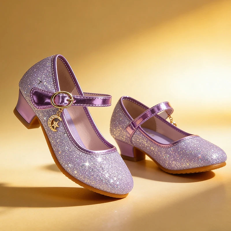 Fancy Little Girls Shiny Princess Dress Up Mary Jane Heels Halloween Cosplay Christmas Birthday Party Pageant Children's Shoes